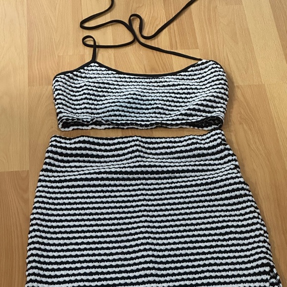 Free People Two Piece Set Black and White Woven Size M - Picture 3 of 4